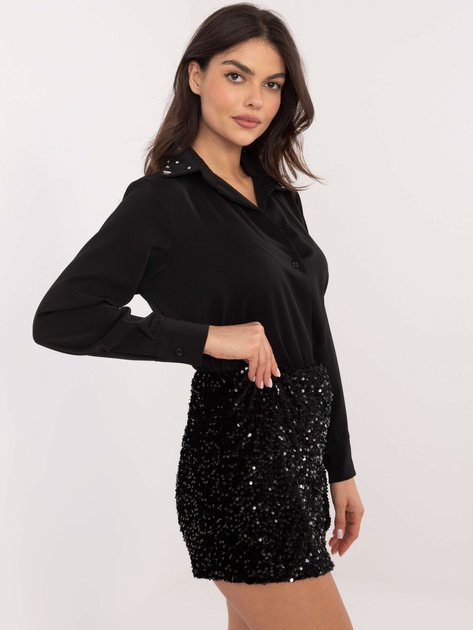 Hurt Czarne eleganckie spódnico-spodenki z cekinami