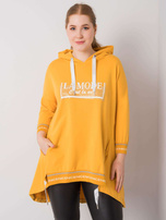 Ciemnożółta bluza z kapturem i aplikacją Belina