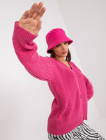 Różowy sweter rozpinany oversize z długim rękawem RUE PARIS 