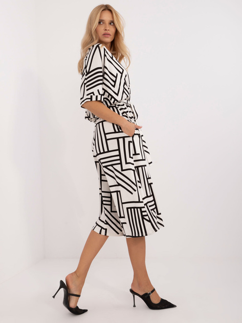 Hurt Ecru kopertowy kombinezon ze spodniami typu culotte