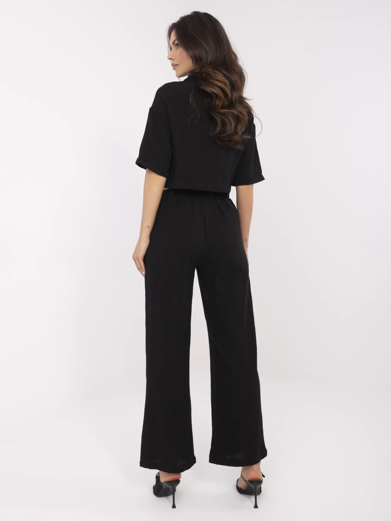Black muslin women's set for summer.