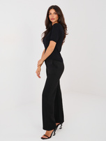 Czarne spodnie z prostą nogawką RUE PARIS   