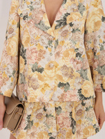 Żółta elegancka marynarka z szerokimi rękawami