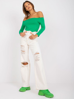 Cream jeans with holes Sylvie RUE PARIS