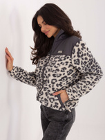 Grafitowa polarowa kurtka w panterkę SUBLEVEL