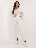 Hurt Jasnoszary melanżowy komplet z napisem na spodniach