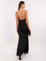 Black maxi dress with a mermaid cut.