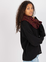 Czarno-bordowa chusta komin w zwierzęce wzory  