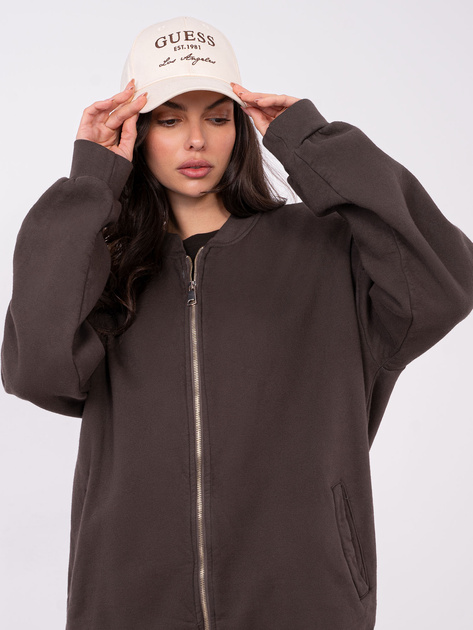 Czekoladowa rozpinana bluza z kieszeniami