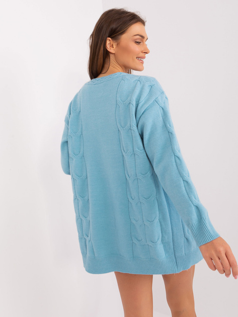 Hurt Jasnoniebieski sweter rozpinany z kieszeniami