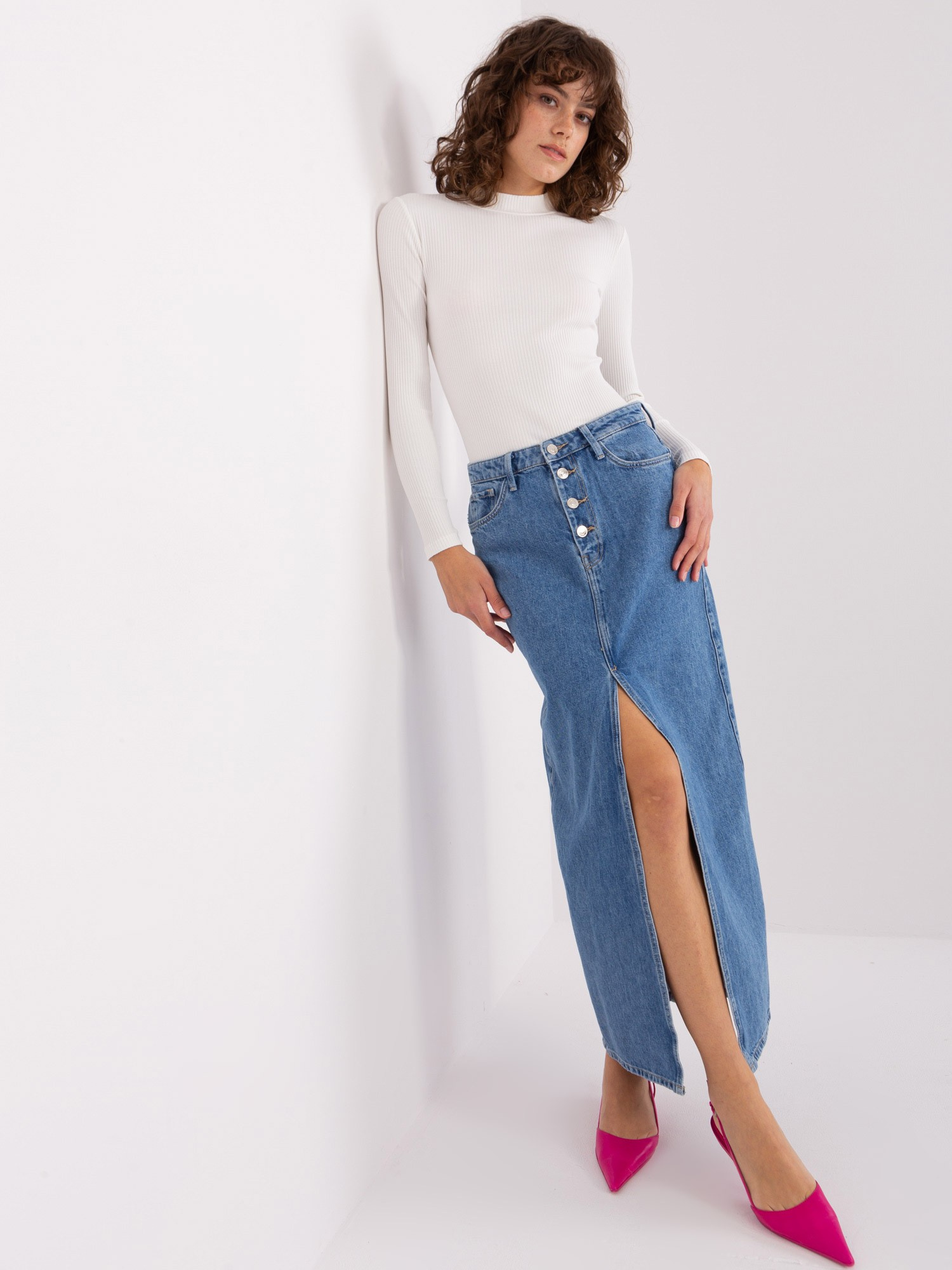 Ecru bluzka basic z półgolfem BASIC FEEL GOOD