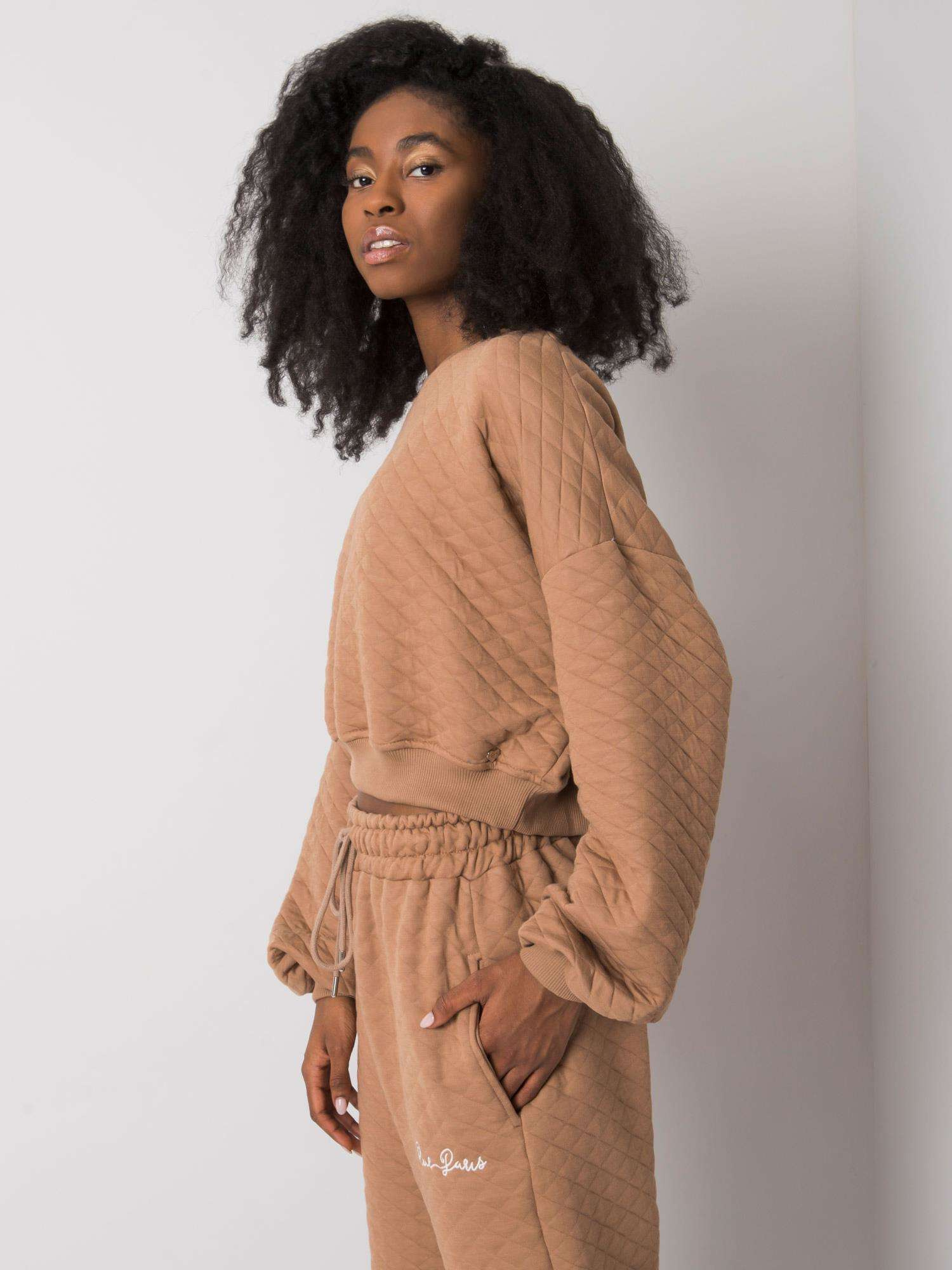 Camel quilted sweatshirt Crystal.