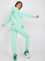 Minzfarbener Hoodie-Set mit hohem Bund Laraina.