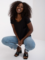 Czarny bawełniany t-shirt z kieszenią Ventura MAYFLIES