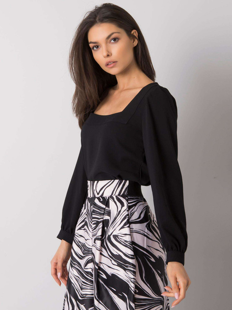 Czarna bluzka z długim rękawem Redmond RUE PARIS