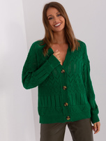Hurt Ciemnozielony damski sweter na guziki