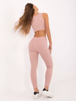 Jasnoróżowy sportowy komplet w prążek FOR FITNESS 