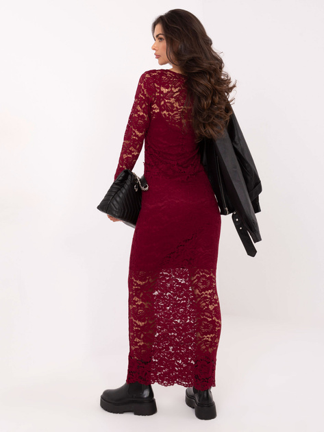 Burgundowa koronkowa sukienka bodycon RUE PARIS