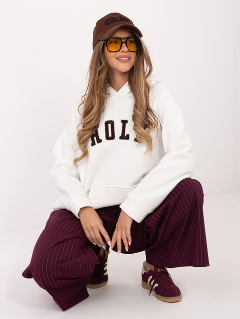 Ecru damska bluza z wypukłym napisem RUE PARIS