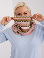 Hurt Jasnoróżowy komin w geometryczne wzory 