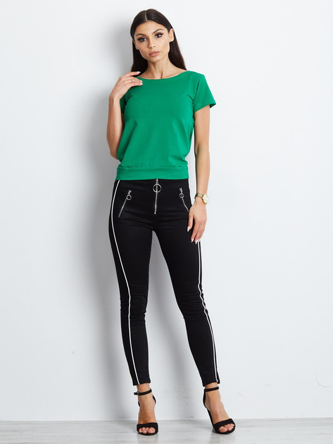 Ciemnozielony t-shirt z wiązanym tyłem