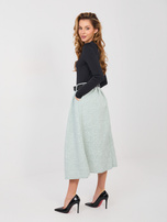 Miętowa midi spódnica z tłoczonej tkaniny RUE PARIS 