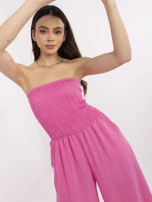 Różowy letni kombinezon z wiskozy 