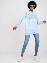 Jasnoniebieska dresowa bluza damska z napisem Poppy 