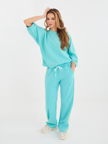 Turkusowa bluza oversize z lampasami RUE PARIS 