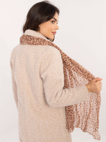 Hurtownia Camelowo-jasnobrązowa chusta z printem