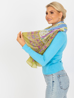 Hurtownia Zielona bawełniana chusta z printem