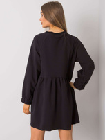 Schwarzes Kleid mit langen Ärmeln Bellevue.