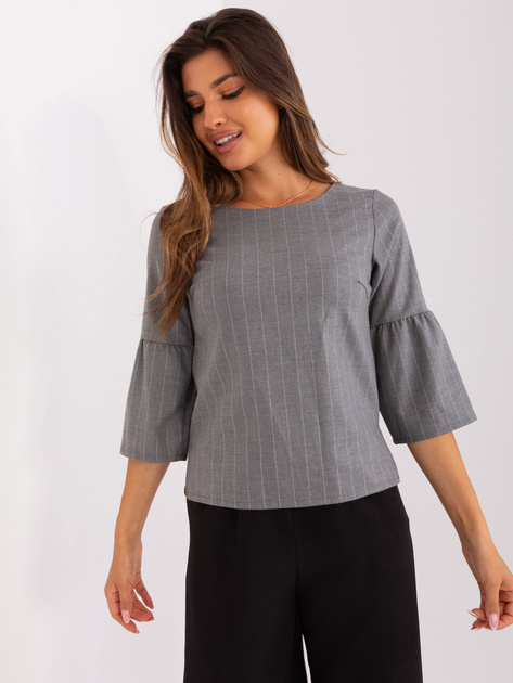 Hurt Szaro-jasnoróżowa bluzka wizytowa w paski