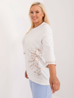 Hurt Ecru codzienna bluzka plus size z nadrukiem