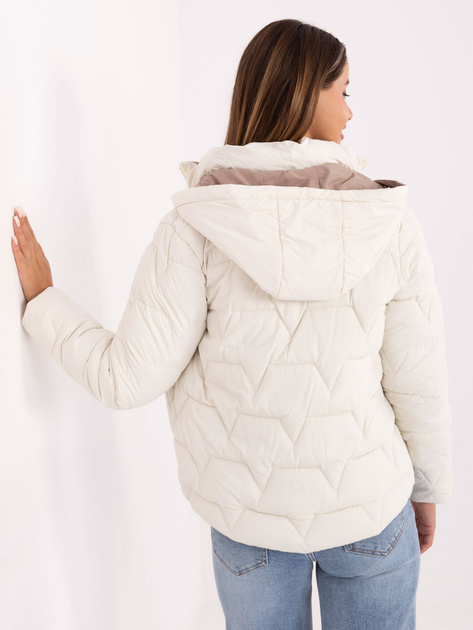 Ecru przejściowa kurtka z kapturem