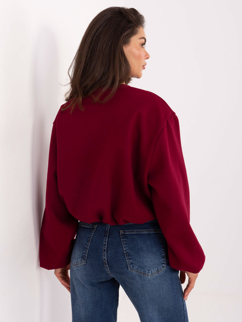 Bordowa kurtka ze ściągaczem na dole