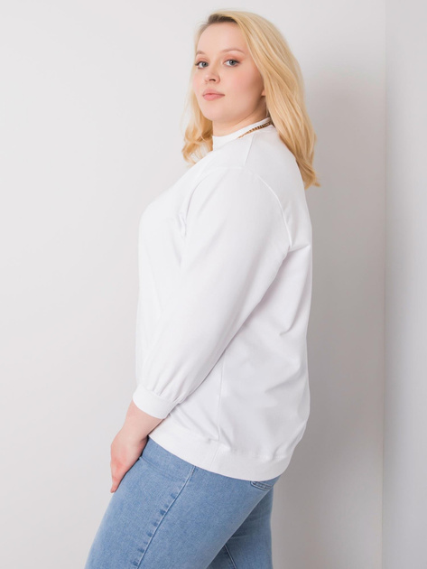 Biała dresowa bluza plus size bez kaptura Harmony