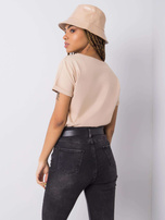 Beżowy t-shirt z nadrukiem Tiziana OCH BELLA