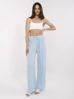 Jasnoniebieskie muślinowe spodnie z wiązaniem OCH BELLA 