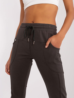 Hurt Khaki dresowe spodnie basic z wiązaniem