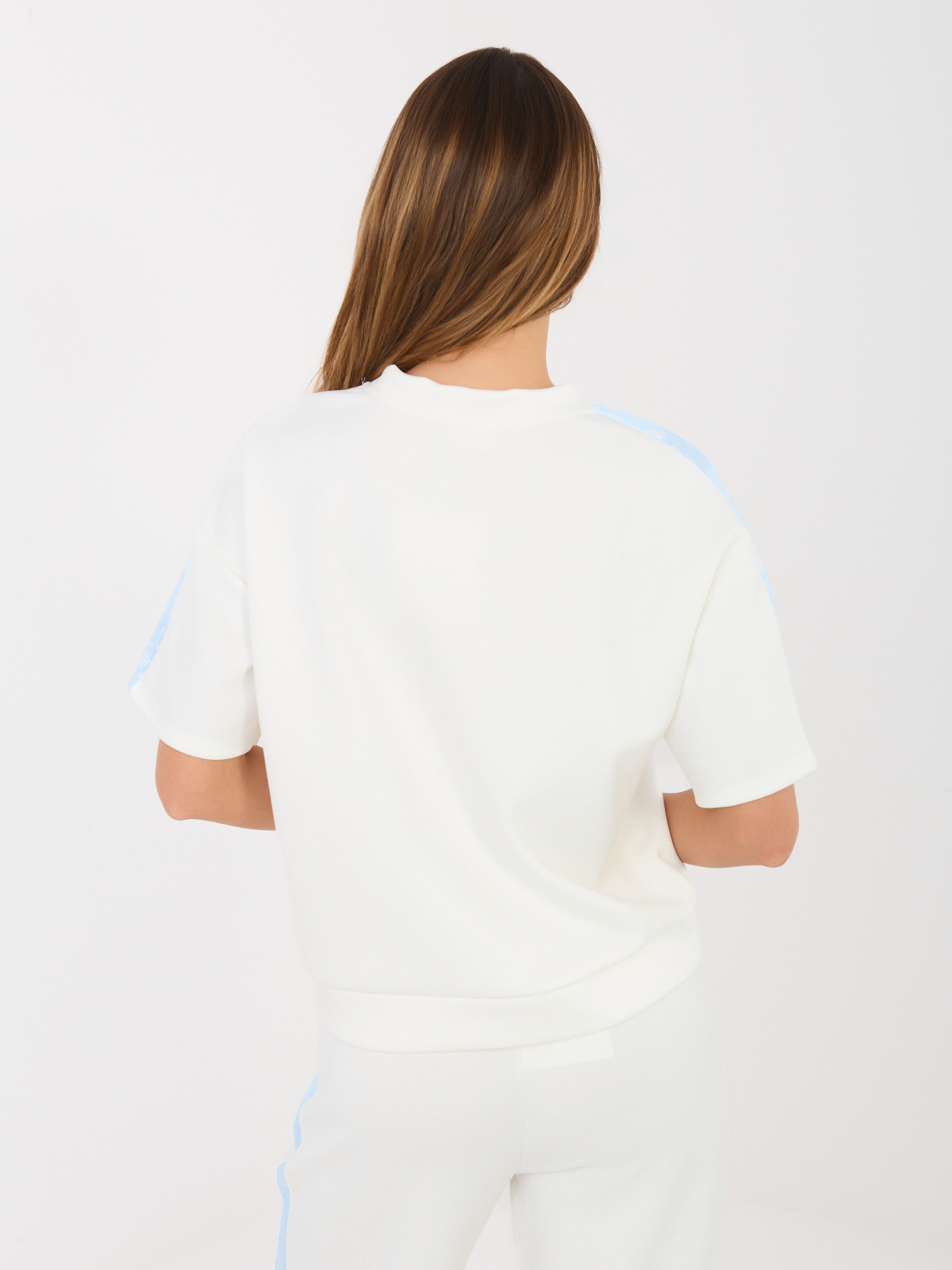 Ecru damska bluzka oversize od kompletu 