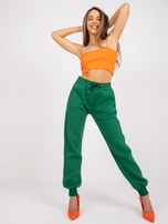 Ciemnozielone spodnie dresowe z kieszeniami Julia