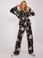 Hurt Czarno-biały dwuczęściowy komplet letni z nadrukiem