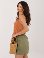 Ciemnopomarańczowy top z koronką RUE PARIS 