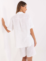 Biały muślinowy komplet z bermudami