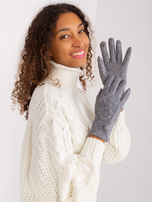 Hurt Ciemnoszare dzianinowe rękawiczki damskie