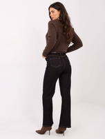 Granatowe damskie jeansy staight leg 