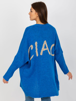 Hurt Ciemnoniebieski damski kardigan z napisem na plecach OCH BELLA 