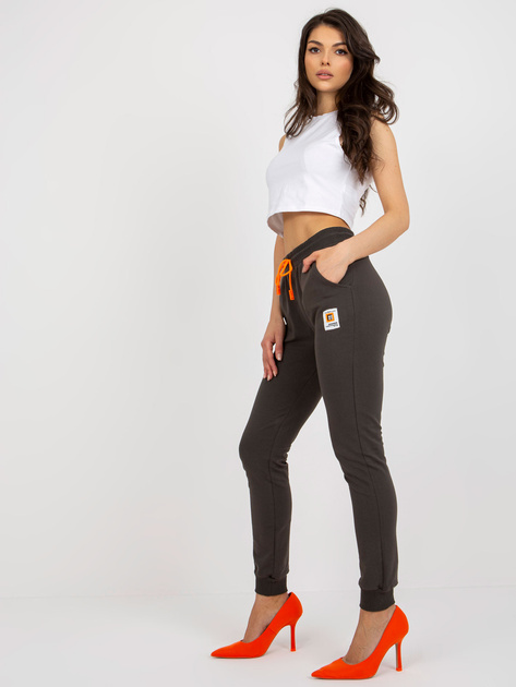 Hurtownia Khaki damskie spodnie dresowe ze ściągaczami