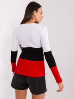 Hurt Biało-czerwona damska bluzka basic w prążek 